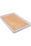 Rectangular Tray, Plastic Serving Tray Stackable Storage Organizer, Long Desk for Documents Books Co - 3