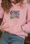 Women's Oversize Hoodie Back to the 90's Printed Pink - Hooded, Kangaroo Pocket, 3 Thread Fleece - 3