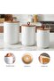 Ceramic Canisters Set with Airtight Lids, 82/48/30 oz Coffee Canisters Sets for the Kitchen, White L - 6