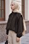 Bitter Brown Bomber Jacket with Gathered Collar - 2