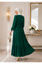 Women's Hijab Pleated Chiffon Dress Emerald - 2