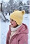 4-7 Years Old Girls' Soft Textured Beanie with Ear Protection - 3