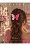 Pinterest Acrylic Large Pink Butterfly Shiny Claw Clip Durable Hairpin Color Changing Hair Clip - 3