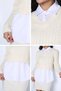 Cream Women's Shirt with Garnished Knit Detail and Knitwear Blouse (Fits S-M-L Sizes) - 6