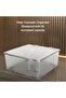 Cosmetic Storage Box, Storage Box with Hinged Lid, Dustproof, Large Capacity, Space Saving, Clear Pl - 5