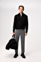 Floki Men's Woven Comfortable Cut Gray Trousers with Elastic Waist and Laces