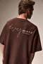 Elan men's printed and embroidered brown t-shirt
