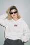 Women's Oversize Hoodie 90's Vibe Printed White - Hooded, Kangaroo Pocket, 3 Thread Fleece - 2