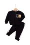 Baby Boy Seasonal Printed Back Print Crew Neck Long Sleeve Bear Printed 100% Cotton Baby Set - 2