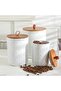 Ceramic Canisters Set with Airtight Lids, 82/48/30 oz Coffee Canisters Sets for the Kitchen, White L - 2
