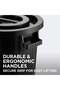 Heavy-Duty Plastic Trash Can–65L Waste Bin with Secure Lid and Side Handles,IN,OUT Trash Can-Black - 4