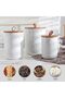 Ceramic Canisters Set with Airtight Lids, 82/48/30 oz Coffee Canisters Sets for the Kitchen, White L - 4