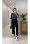 Fusla Navy Blue Straight Cut Trousers