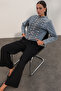 Women's Slim Fit Buttoned Denim Jacket 0764 - Blue - 5