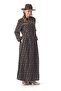 Long Sleeve Nudem Buttoned Classic Collar Violet Pattern Flannel Winter Long Dress Black Syh - 7