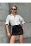 Sequined Mini Skirt with Shorts - 2