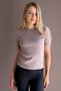 Crew Neck Hair Braided Glittery Soft Textured Blouse - 2