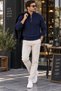 Men's Knitwear Sweater Half Zipper Turtleneck Hair Knit Patterned Long Sleeve Winter Sweater - 3