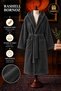 Unisex Rashell Bathrobe with Hood and Belted Pockets – Soft Textured High Water Absorbent Unisex Bath and Shower Robe