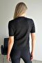 Crew Neck Hair Braided Glittery Soft Textured Blouse - 7