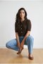 Crew Neck Hair Knit Short Sleeve Women's Knitwear Cardigan Textured Premium Quality - 5