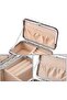 Jewelry Organizer Box with Zipper Multi-Function Jewelry Organizer Display Case Portable Grids Stora - 2