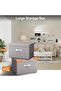 Uoexziyi Storage Bins with Lids,Large Collapsible Foldable Linen Fabric Storage Boxes with Two Handl - 2