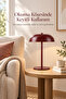 Burgundy Cork Table Lamp Decorative Modern Lampshade Nightstand Study Desk and Living Room Lamp - 5