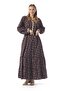 Vera Buttoned Violet Patterned Flannel Double Pocket Belted Long Sleeve Winter Long Dress Purple Purple - 7