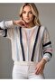 Women's Colorful Striped Open Knit Sweater