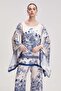 Women's Patterned Butterfly-Sleeve Blouse