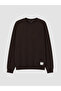 Özmarka New Season Brown Crew Neck Men's Sweatshirt