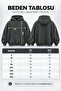 Men's Oversize Patterned Zipper Hooded Sweatshirt Jacket Minimal Star Printed Streetwear Hoodie with Pockets - 3