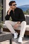 Men's Knitwear Sweater Half Zipper Turtleneck Hair Knit Patterned Long Sleeve Winter Sweater - 3
