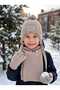Kitti 4-8 Years Old Boys' Lined Scarf, Beanie, Gloves 3-Piece Set