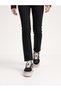 Women's Black Suede Leather Platform Sneaker – Cream Double Stripe, Thick Sole - 4