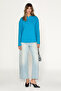 Niven Women's Snap Closure Long Sleeve Petrol Blue T-Shirt - 4