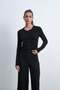 Women's Plain Long-Sleeve Button-Front Cardigan