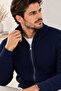 Men's Knitwear Cardigan Full Zipper Stand Collar Knitted Patterned Long Sleeve Winter Sweater - 3