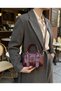 Mini Burgundy Shiny Patent Leather Women's Handbag and Crisscross Straps Bag CANEDR08
