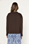 Niven Women's Snap Closure Long Sleeve Brown T-Shirt - 5