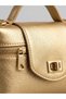 Gold Shiny Mini Women's Clutch Bag and Crossbody Bag with Lock Detail CANEDR08 - 4