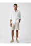 Esvab • Modern & Distinctive Standart Fit Linen Look Men's Shorts - 3