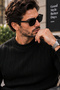 Men's Knitwear Sweater Crew Neck Slim Knit Patterned Long Sleeve Winter Sweater - 3