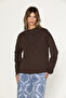 Niven Women's Snap Closure Long Sleeve Brown T-Shirt - 2