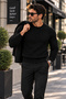 Men's Knitwear Sweater Crew Neck Slim Knit Patterned Long Sleeve Winter Sweater