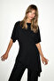 Argie Women's Asymmetrical Cut Top and Wide-Leg Pants Black Top and Bottom Set - 4