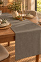 Anthracite Gray Runner Bohemian Tablecloth 100% Linen Decorative Wedding Party Promise Engagement Decoration Hotel - 2