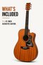 Mahogany Heritage 41 Inch Acoustic Guitar, Full Size 6-String Cutaway Guitar - 8