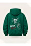 Unisex Women's and Men's Rebellion Design Text Printed Oversize 3 Thread Hooded Sweatshirt - 5